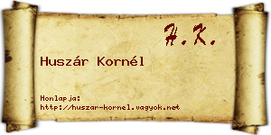 Huszár Kornél névjegykártya