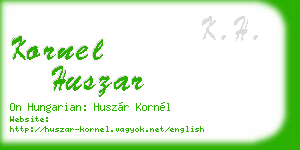 kornel huszar business card