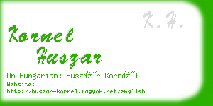 kornel huszar business card